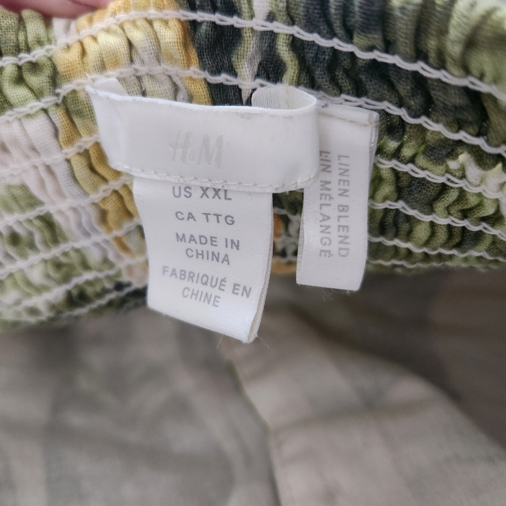 H&M White Sundress with Green Leaf and Yellow Lemon Print - Picture 9 of 10